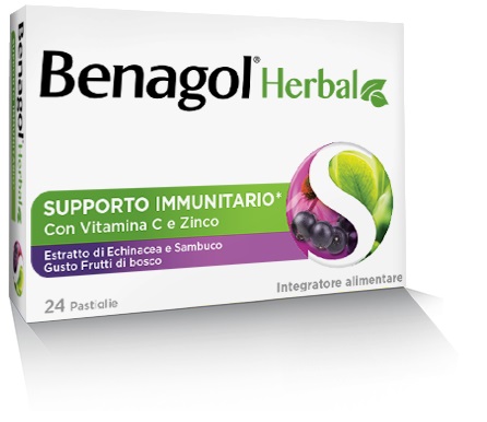 BENAGOL HERBAL FRUTTI DI BOSCO 24 PASTIGLIE - Farmacia Rossi2 - Farmacia Rossi 