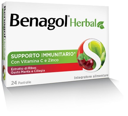 BENAGOL HERBAL MENTA E CILIEGIA 24 PASTIGLIE - Farmacia Rossi2 - Farmacia Rossi 