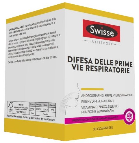 SWISSE DIFESA DELLE PRIME VIE RESPIRATORIE 30 COMPRESSE - Farmacia Rossi2 - Farmacia Rossi 