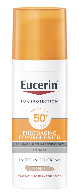 EUCERIN SUN PHOTOAGING CONTROL TINTED GEL CREME SPF50+ MEDIUM 50 ML - Farmacia Rossi2 - Farmacia Rossi 