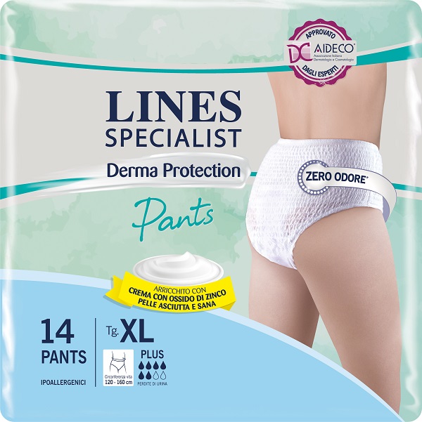 PANNOLONE PER INCONTINENZA LINES SPECIALIST DERMA PANTS PLUS XL 14 PEZZI - Farmacia Rossi2 - Farmacia Rossi 