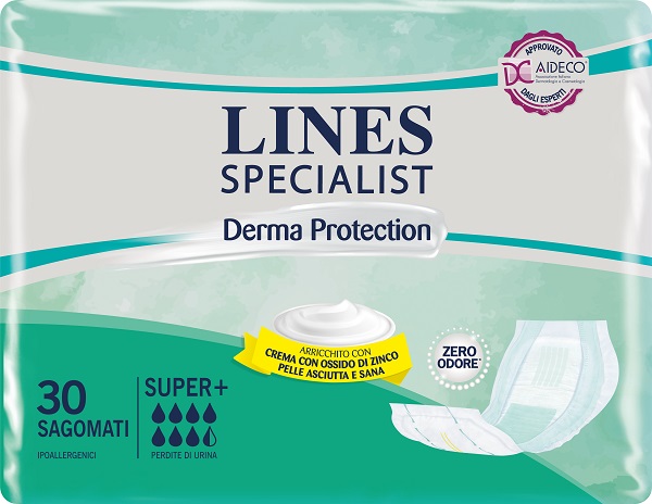 PANNOLONE PER INCONTINENZA LINES SPECIALIST DERMA SAGOMATO SUPER+ 30 PEZZI - Farmacia Rossi2 - Farmacia Rossi 