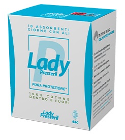 LADY PRESTERIL ASSORBENTI GIORNO CON ALI RIPIEGATI BIODEGRADABILI 10 PEZZI - Farmacia Rossi2 - Farmacia Rossi 