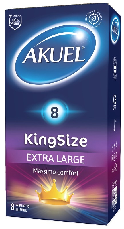 PROFILATTICO AKUEL KING SIZE EXTRA LARGE 8 PEZZI - Farmacia Rossi2 - Farmacia Rossi 