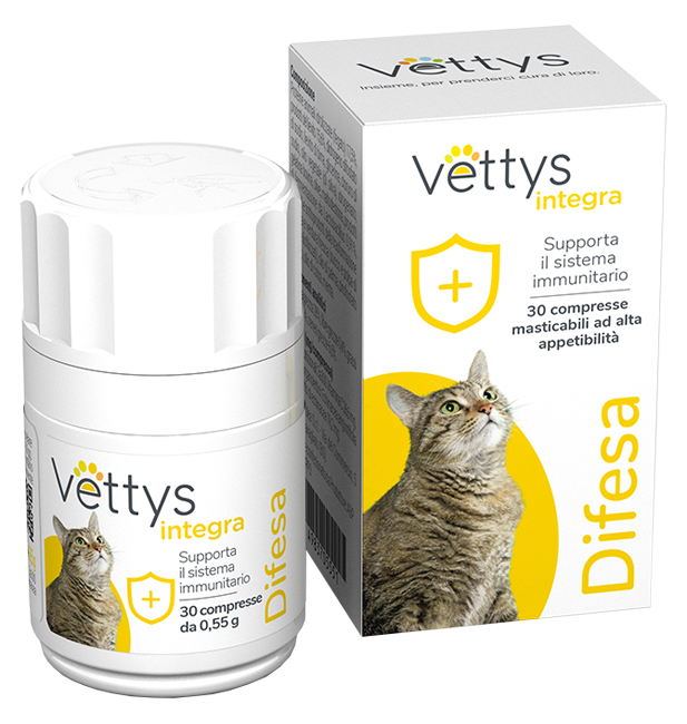 VETTYS INTEGRA DIFESA GATTO 30 COMPRESSE MASTICABILI - Farmacia Rossi2 - Farmacia Rossi 