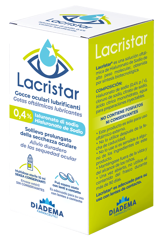 LACRISTAR GOCCE OCULARI LUBRIFICANTI 0,4% IALURONATO DI SODIO MULTIDOSE 10 ML - Farmacia Rossi2 - Farmacia Rossi 