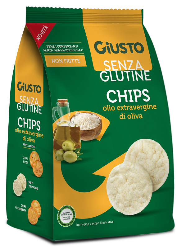 GIUSTO SENZA GLUTINE CHIPS OLIO EXTRAVERGINE DI OLIVA 40 G - Farmacia Rossi2 - Farmacia Rossi 