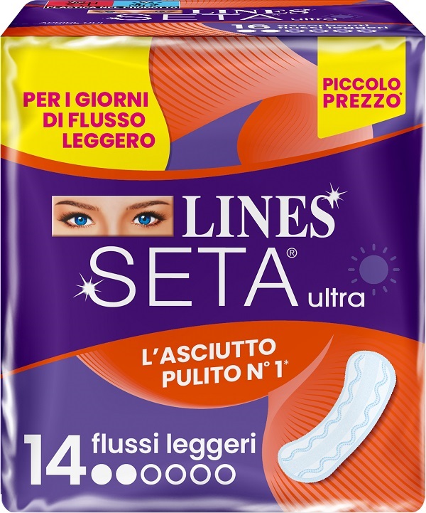LINES SETA ULTRA ASSORBENTI LEGGERO DWCT 14 PEZZI - Farmacia Rossi2 - Farmacia Rossi 