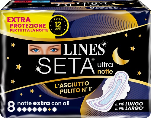 LINES SETA ULTRA ASSORBENTI NOTTE 8 PEZZI - Farmacia Rossi2 - Farmacia Rossi 