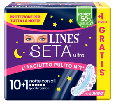 LINES SETA ULTRA ASSORBENTI NOTTE CP 10+1 PEZZI - Farmacia Rossi2 - Farmacia Rossi 