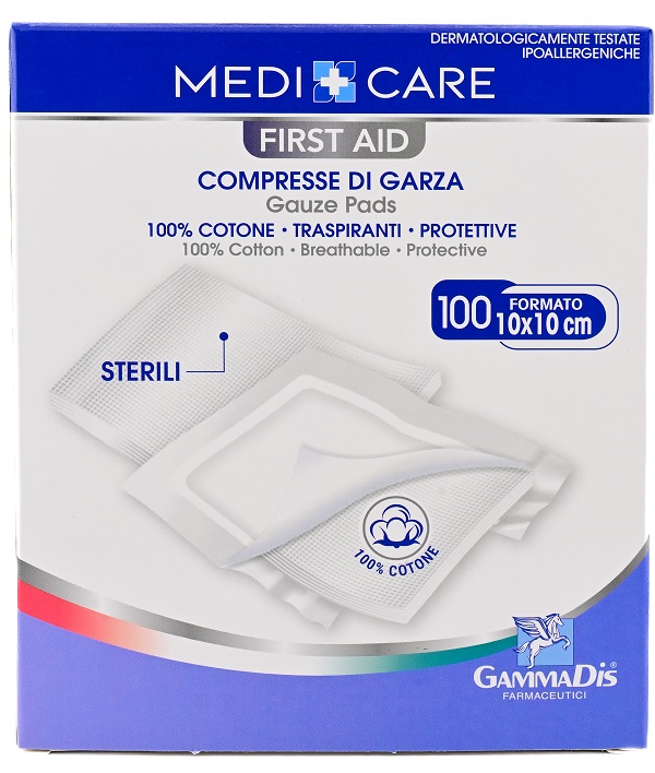 GARZA MEDICARE COTONE 10X10 CM 100 PEZZI - Farmacia Rossi2 - Farmacia Rossi 