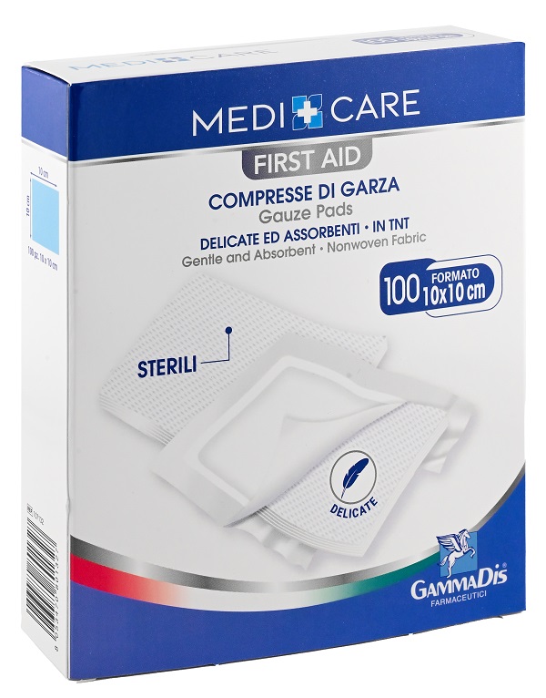 GARZA MEDICARE TNT 10X10 CM 100 PEZZI - Farmacia Rossi2 - Farmacia Rossi 