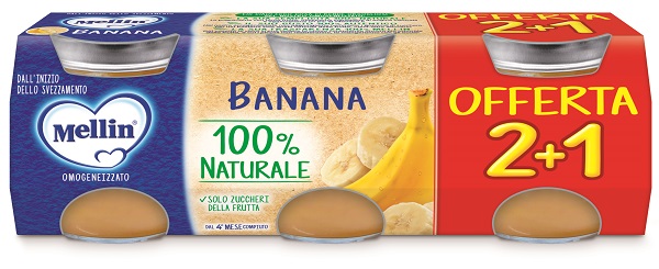 MELLIN OMOGENEIZZATO BANANA 3 PEZZI DA 100 G - Farmacia Rossi2 - Farmacia Rossi 