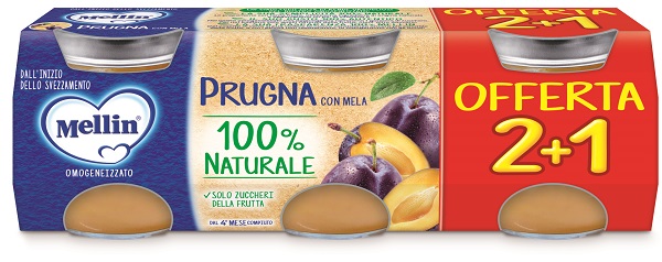 MELLIN OMOGENEIZZATO PRUGNA 3 PEZZI DA 100 G - Farmacia Rossi2 - Farmacia Rossi 