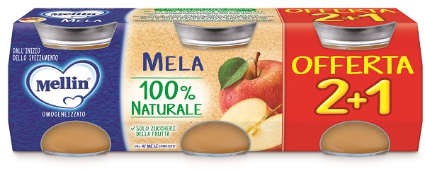 MELLIN OMOGENEIZZATO MELA 3PZ DA 100 G - Farmacia Rossi2 - Farmacia Rossi 
